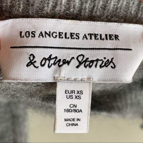 & OTHER STORIES Mohair Wool Blend Crewneck Sweater Gray XS - Picture 2 of 14